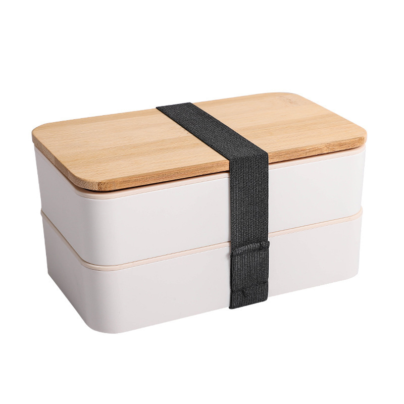 Double Bento Lunch Box With bamboo Lid