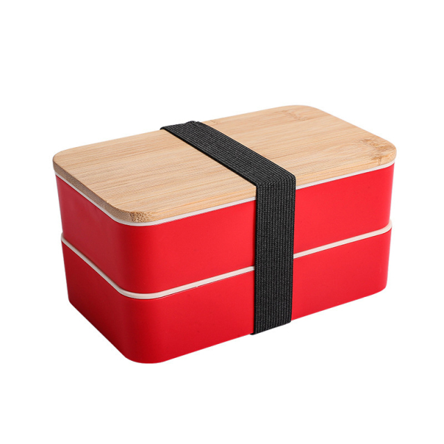Double Bento Lunch Box With bamboo Lid