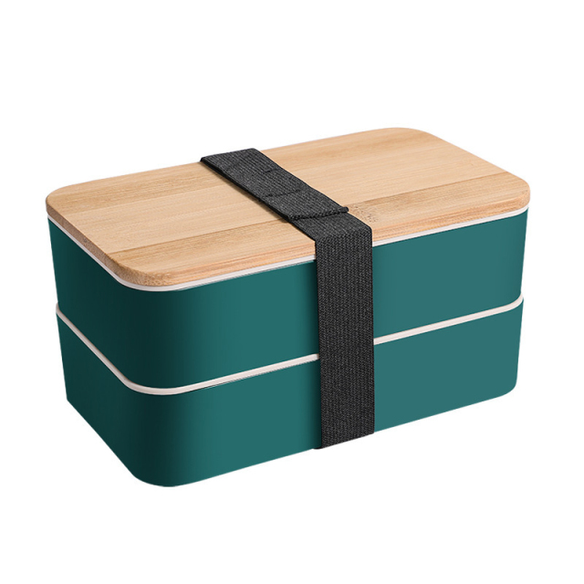 Double Bento Lunch Box With bamboo Lid