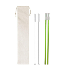 Stainless Straw Kit with Cotton Pouch