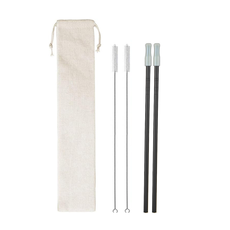 Stainless Straw Kit with Cotton Pouch