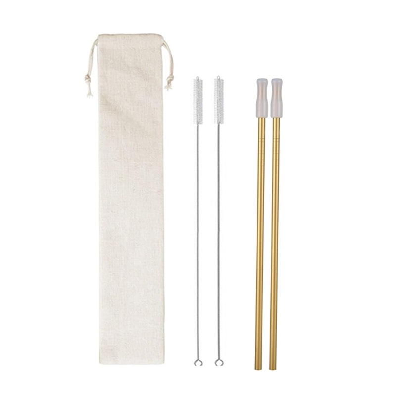 Stainless Straw Kit with Cotton Pouch