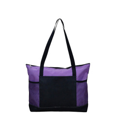 Zippered Tote Bag with Fabric