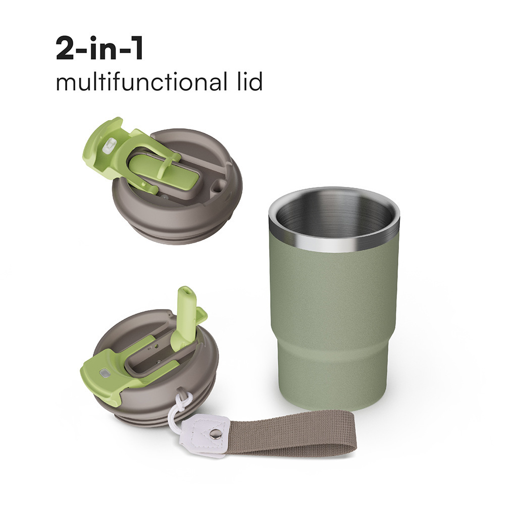 16oz Double Straw Coffee Cup