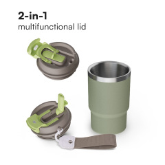 16oz Double Straw Coffee Cup