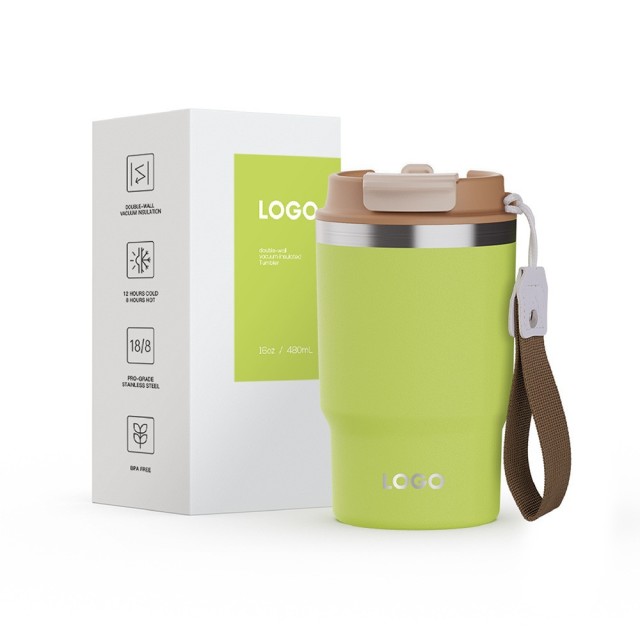 16oz Double Straw Coffee Cup