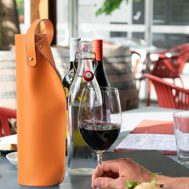Reusable PVC Leather Wine Tote