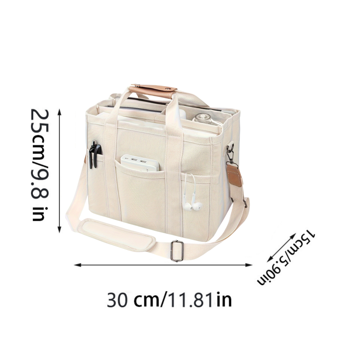 Crossbody Canvas Tote Bag