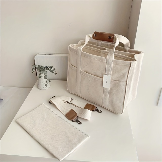 Crossbody Canvas Tote Bag