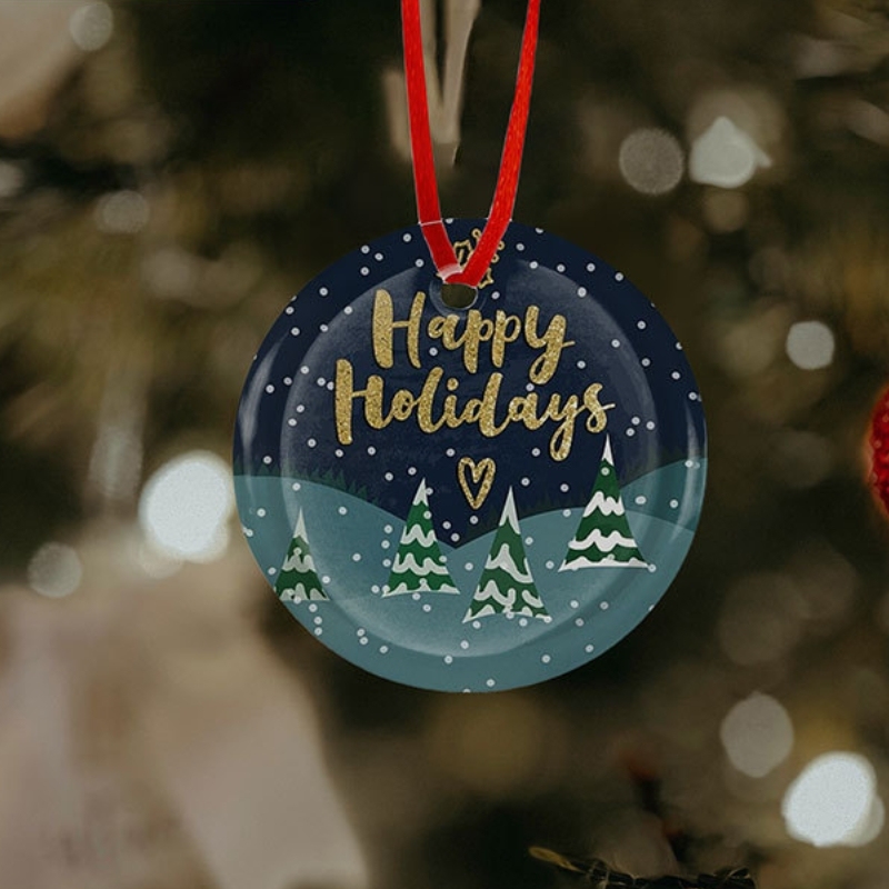 Customizable Glass Christmas Pendant