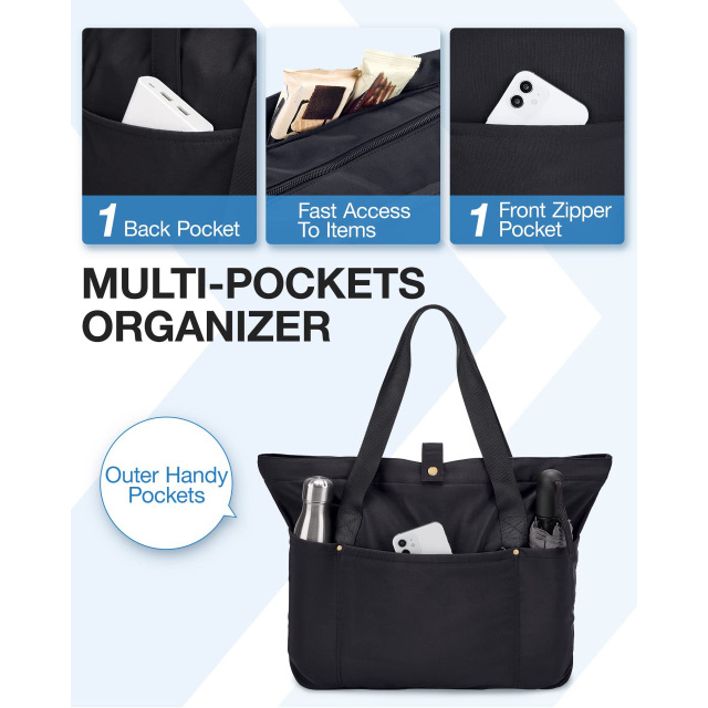 Foldable Tote Bag With Zipper