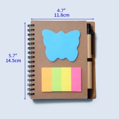 Kraft Paper Notepad With Pen And Sticky Notes