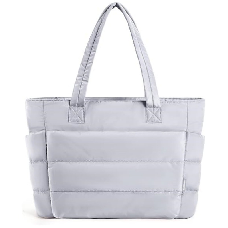 Lightweight Puffy Tote Bag with Compartments