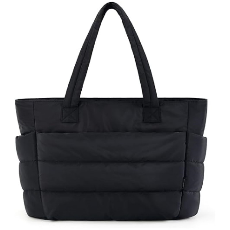 Lightweight Puffy Tote Bag with Compartments