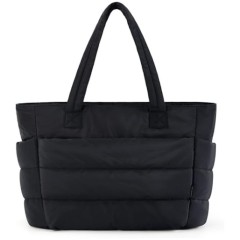 Lightweight Puffy Tote Bag with Compartments