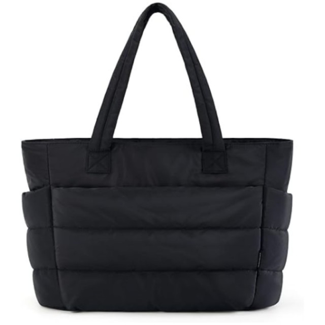 Lightweight Puffy Tote Bag with Compartments