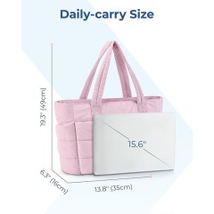 Lightweight Puffy Tote Bag with Compartments