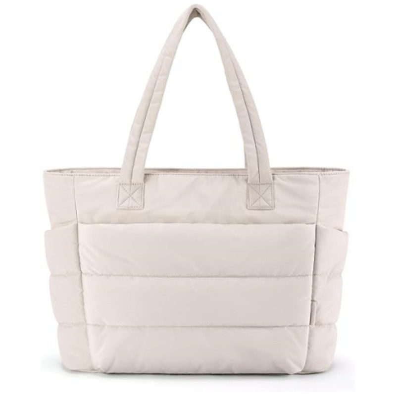 Lightweight Puffy Tote Bag with Compartments