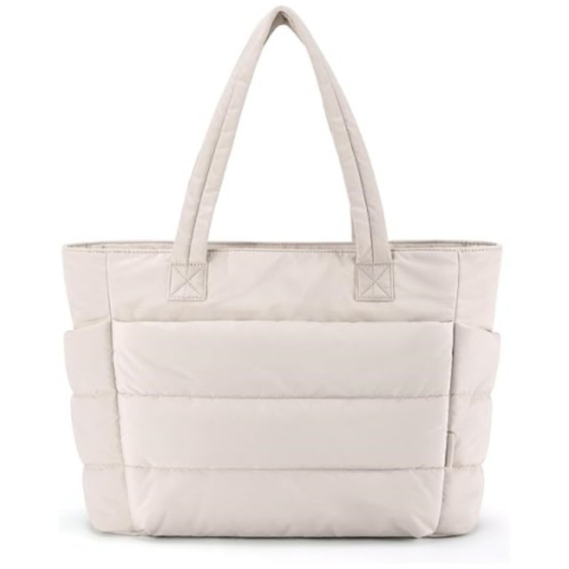 Lightweight Puffy Tote Bag with Compartments