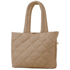 Quilted Zipper Tote Bag