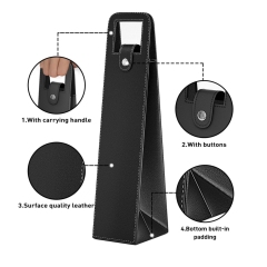 Reusable Leather Wine Tote Carrier