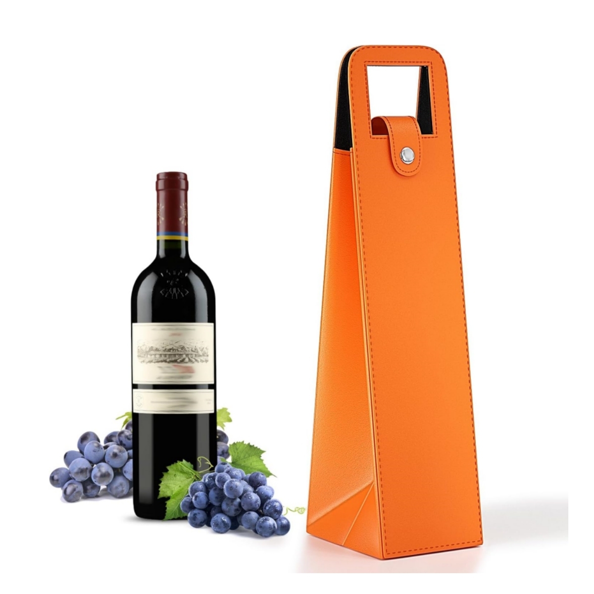 Reusable Leather Wine Tote Carrier