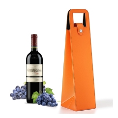 Reusable Leather Wine Tote Carrier