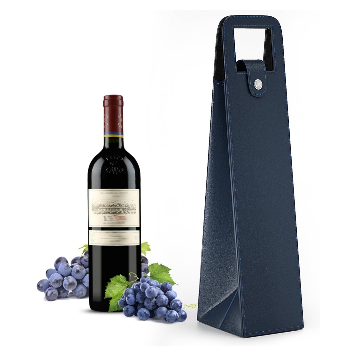 Reusable Leather Wine Tote Carrier
