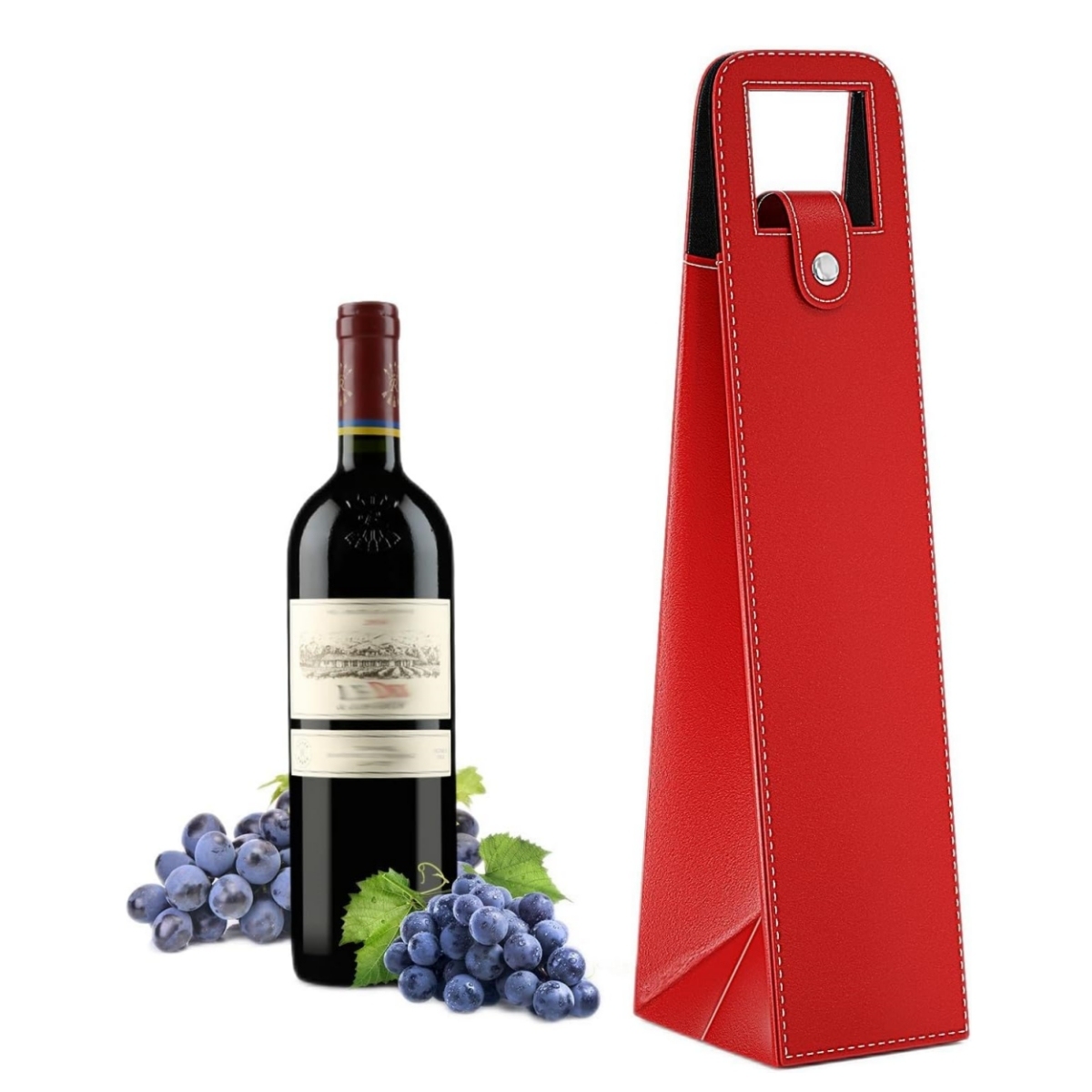 Reusable Leather Wine Tote Carrier