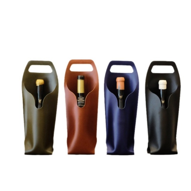 Reusable PVC Leather Wine Bag