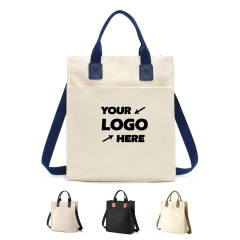 Shoulder Canvas Tote Bag With Zipper