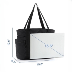 Travel Puffer Quilted Tote Bag