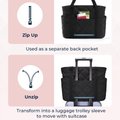Travel Puffer Quilted Tote Bag