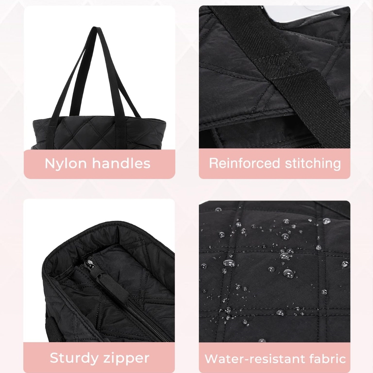 Travel Puffer Quilted Tote Bag