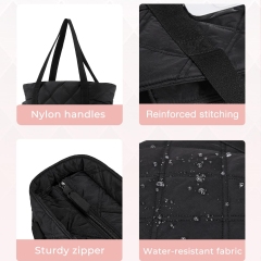 Travel Puffer Quilted Tote Bag