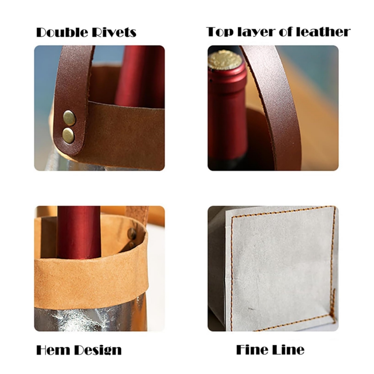 Washable Kraft Reusable Wine Bag