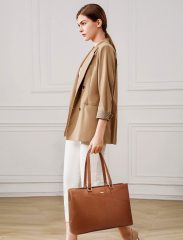 Waterproof Leather Laptop Tote Bag