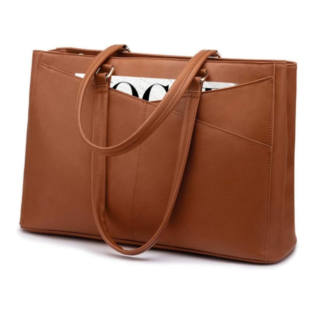 Waterproof Leather Laptop Tote Bag