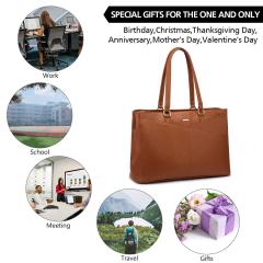 Waterproof Leather Laptop Tote Bag