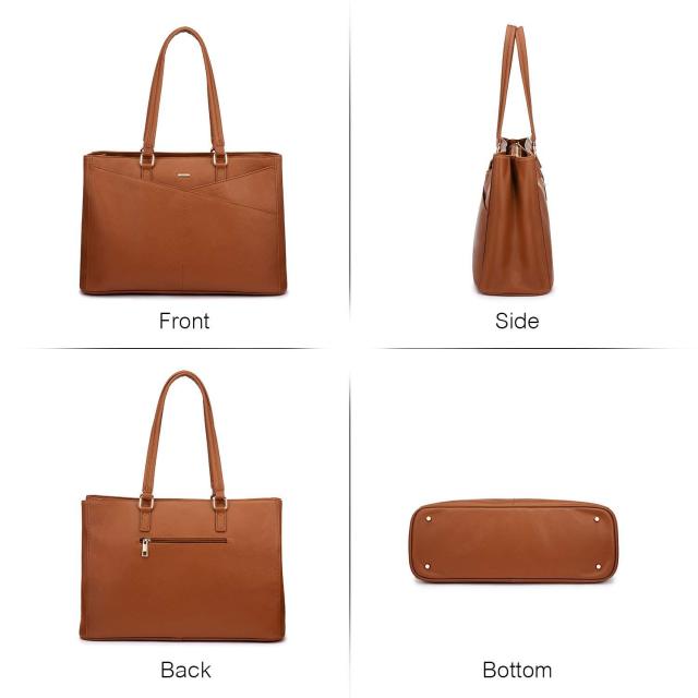Waterproof Leather Laptop Tote Bag