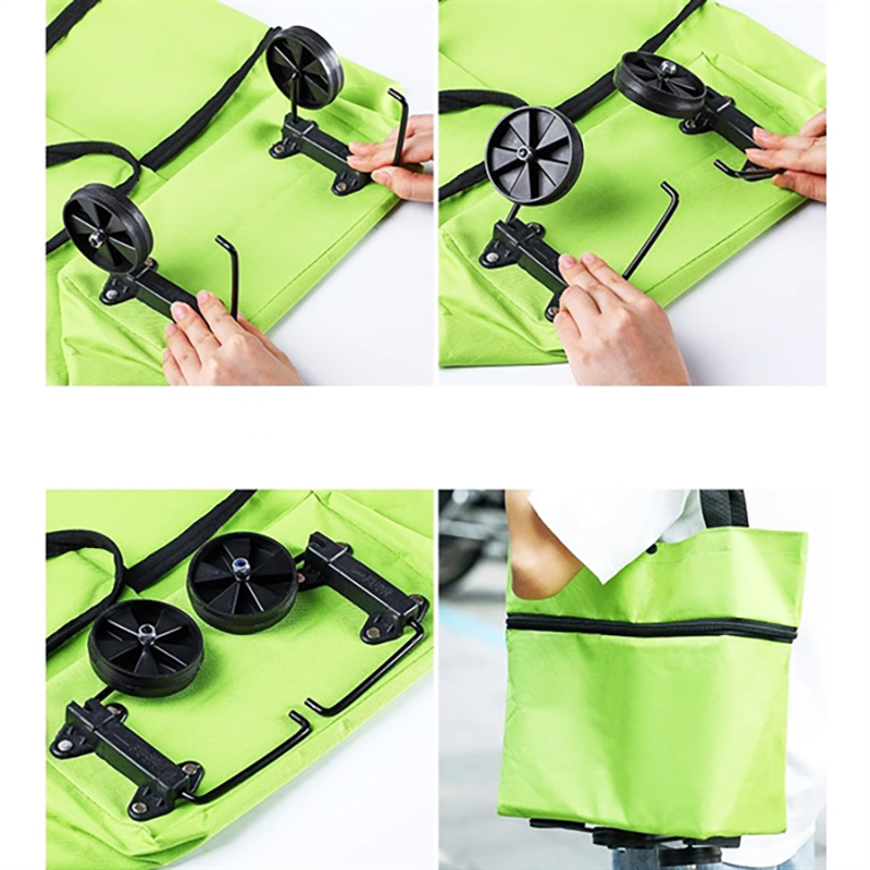 Wheeled Folding Grocery Bag Shopping Cart