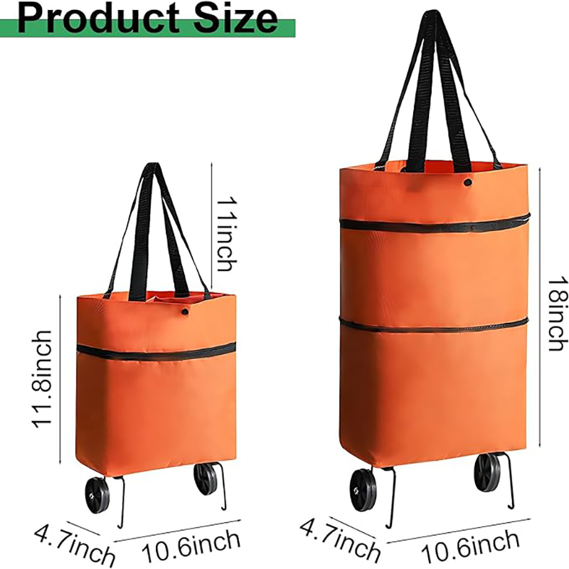 Wheeled Folding Grocery Bag Shopping Cart