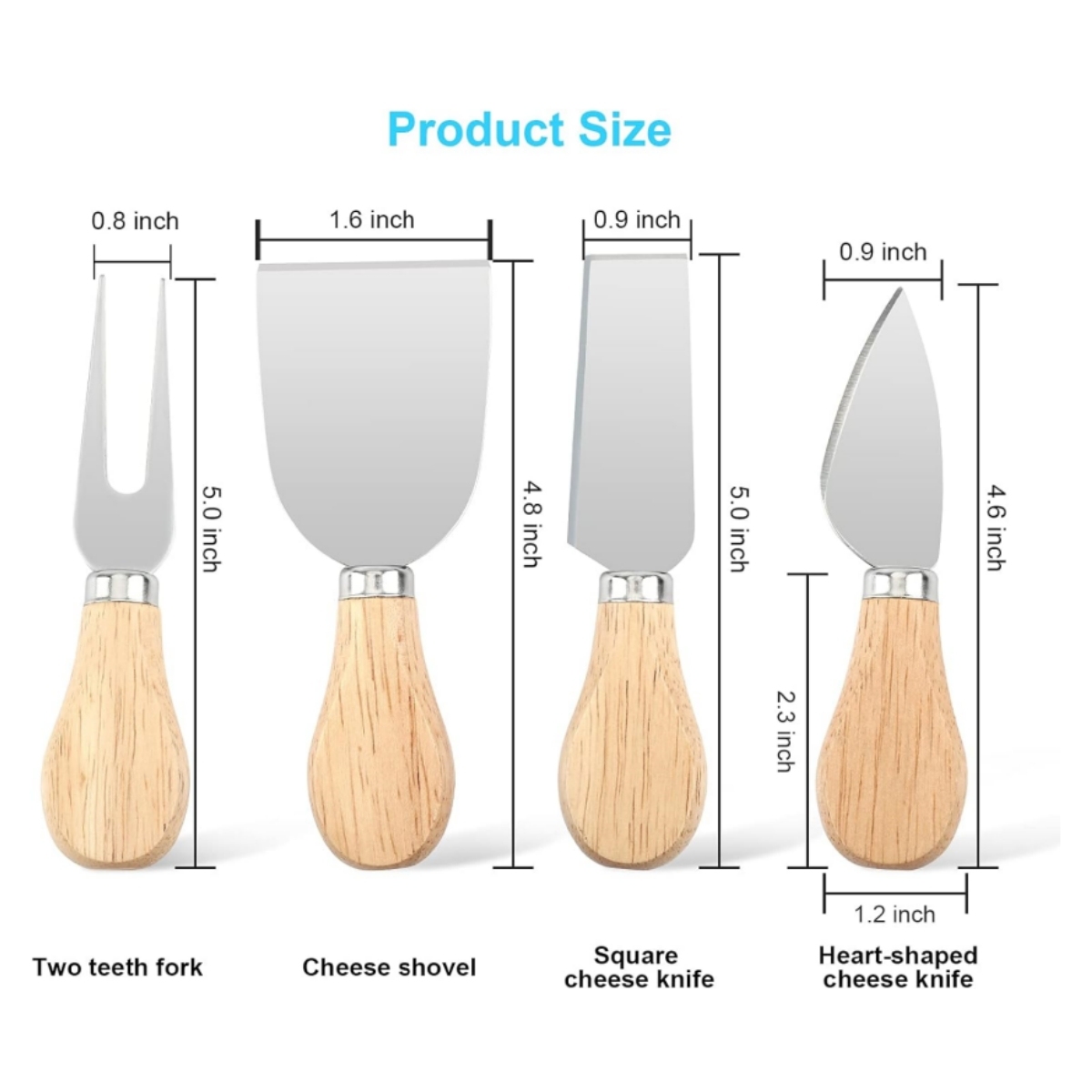 4 PCS Cheese Knives Set