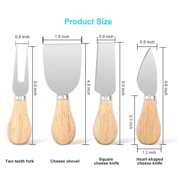 4 PCS Cheese Knives Set