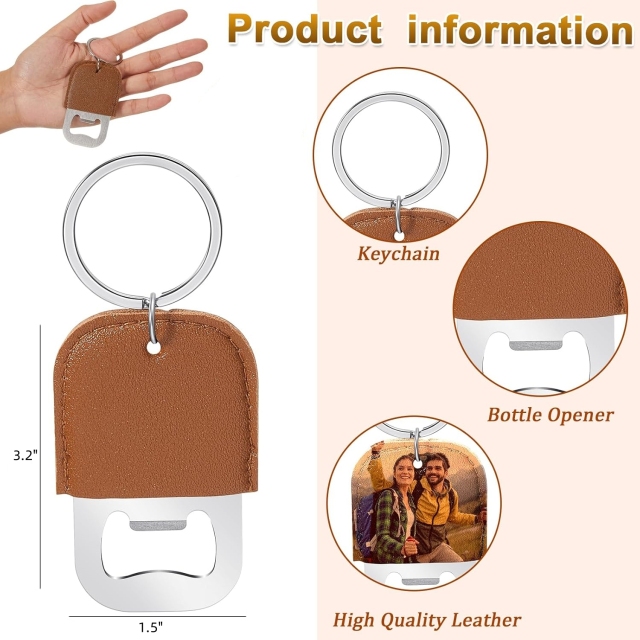 Leather Bottle Opener Keychain