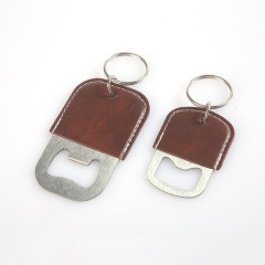 Leather Bottle Opener Keychain