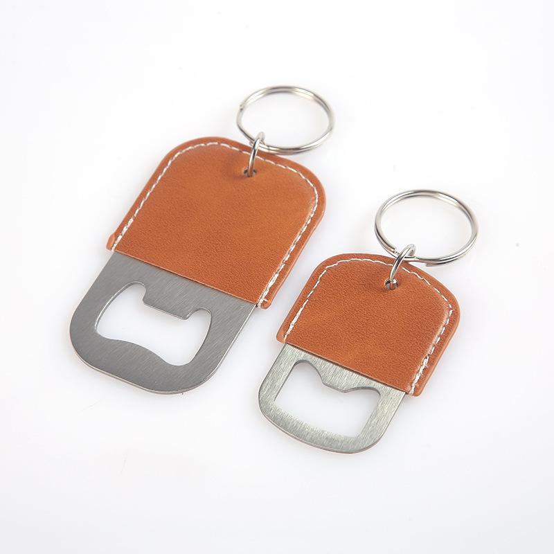 Leather Bottle Opener Keychain