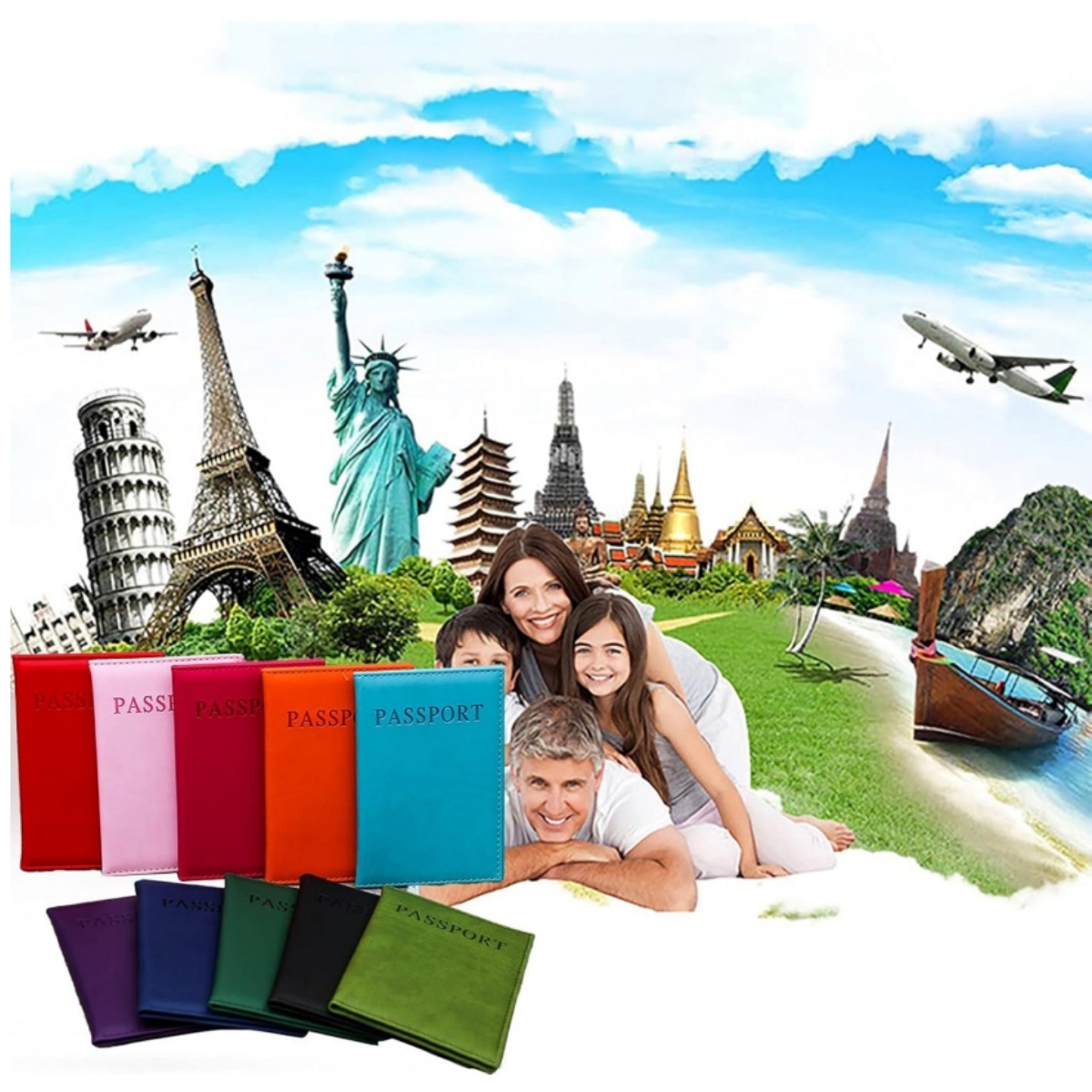 Waterproof PU Leather Passport Cover