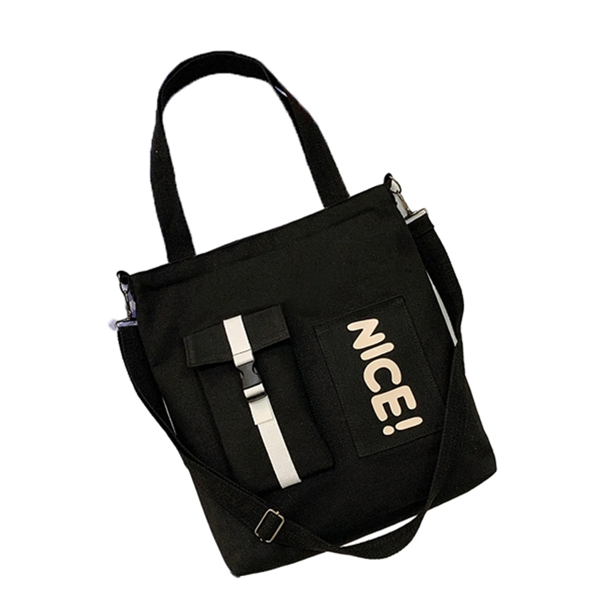 Fresh and Stylish Single Shoulder Canvas Crossbody Bag