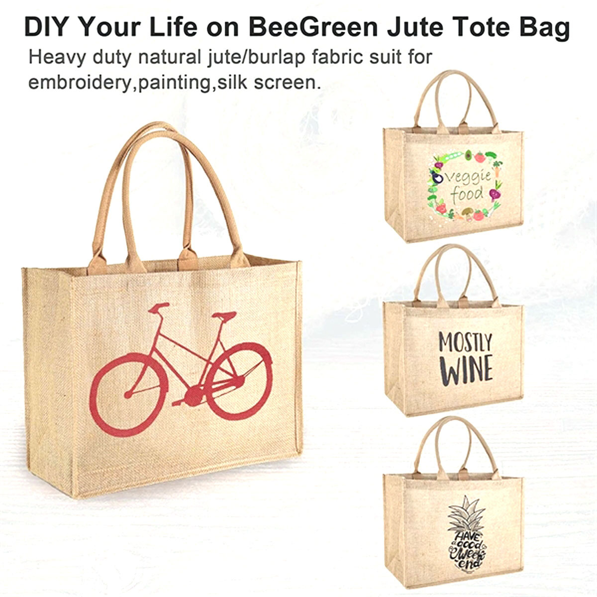 Natural Jute Grocery Tote